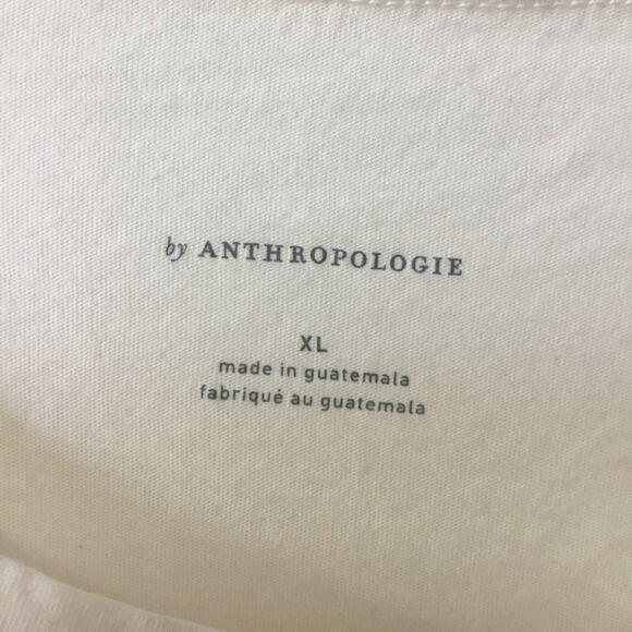 Anthropologie White Draped Short-Sleeve Crop T-Shirt - Picture 2 of 16